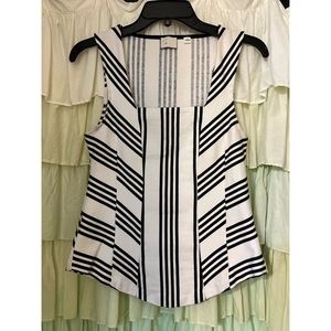 Anthropologie postmark black and white mini peplum